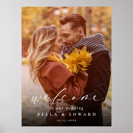 Elégant Mariage photo Affiche de bienvenue (Devant)