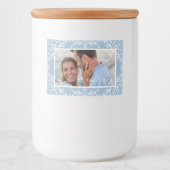 Élégant Mariage photo bleu et blanc Étiquettes cad (Devant)