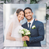 Elégant Mariage Photo Calligraphie Real Argent