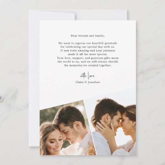 Elégant Mariage photo Carte de remerciements perso (Dos)