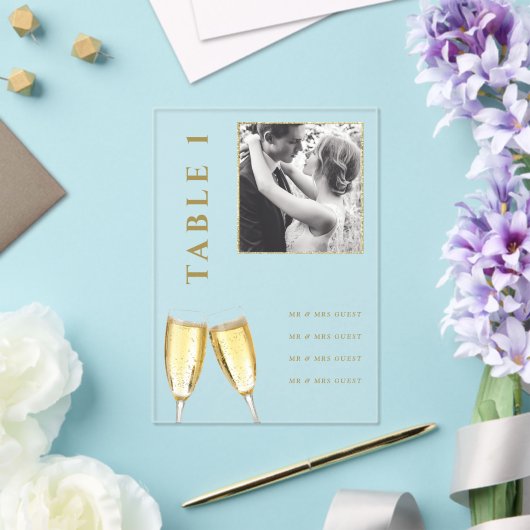 Élégant Mariage photo Champagne Numéro de table (Insitu (Mariage))