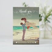 Élégant Mariage photo de calligraphie Carte de rem (Debout devant)