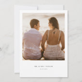 Élégant Mariage photo de calligraphie Carte de rem (Dos)