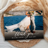 Élégant Mariage photo de script chic Carte de reme