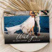 Élégant Mariage photo de script chic Carte de reme