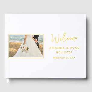 Elégant mariage photo Gold Foil Bienvenue