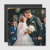 Élégant Mariage photo Merci magnétique Modèle (Devant / Derrière)