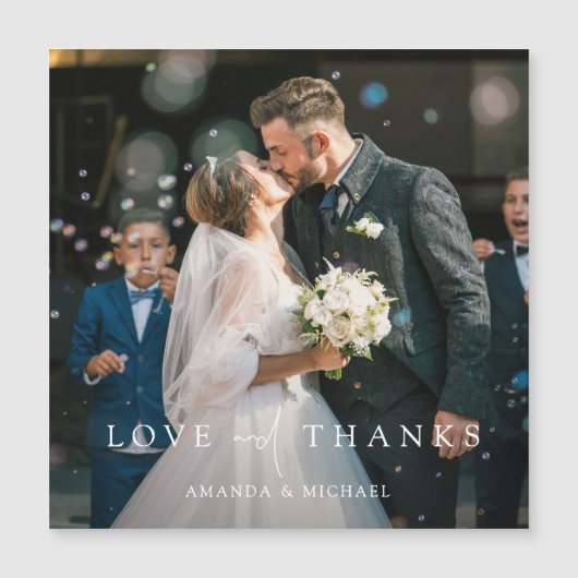 Élégant Mariage photo Merci magnétique Modèle (Devant)
