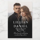 Élégant Mariage photo Mini Étiquette de vin (Étiquettes simples)