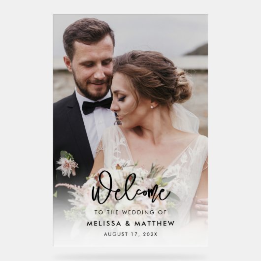 Elégant Mariage photo moderne Bienvenue (Recto)