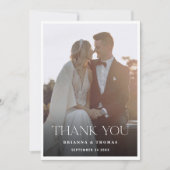 Élégant Mariage photo moderne Carte de remerciemen (Devant)