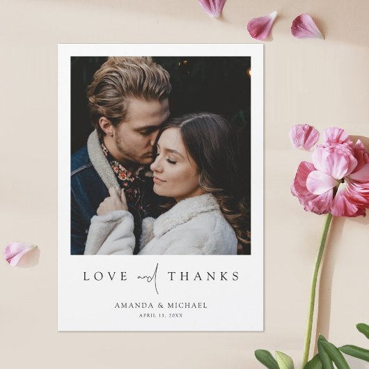 Élégant Mariage photo moderne Magnet Merci