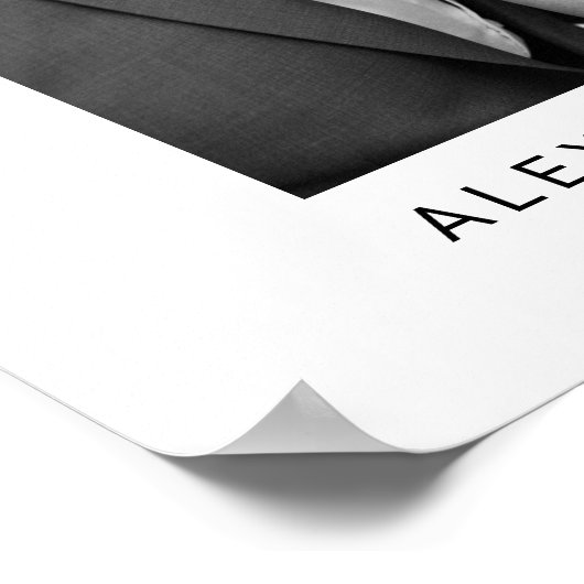 Elégant Mariage photo noir et blanc Affiche de bie (Coin)