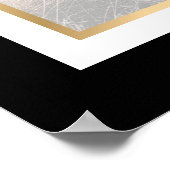 Elégant Mariage photo noir et or Affiche de bienve (Coin)