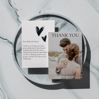 Élégant Mariage photo personnalisé Carte de remerc