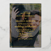 Élégant Mariage photo Real Gold Foil Invitation (Recto)