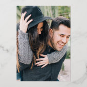 Élégant Mariage photo Real Gold Foil Invitation (Verso)