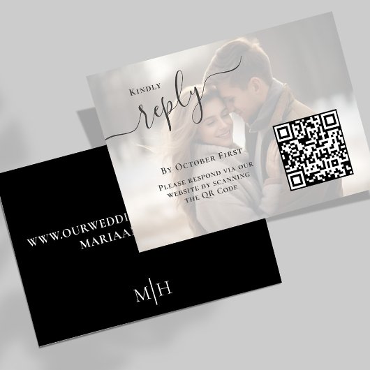 Elégant mariage photo RSVP Qr Code