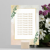 Élégant Mariage photo Vert & Or Numéro de table