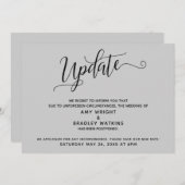 Élégant Mariage reporté Faire-part Grey (Devant / Derrière)