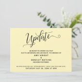 Élégant Mariage reporté Faire-part jaune pâle (Debout devant)