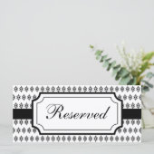 Élégant Mariage Réservé Carte de siège Panneau de  (Debout devant)