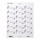 Elégant mariage rose bleu violet Étiquette de adre (Feuille entière)