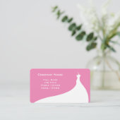 Élégant Mariage rose Carte de visite (Debout devant)