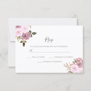 Elégant mariage rose et Rose or RSVP