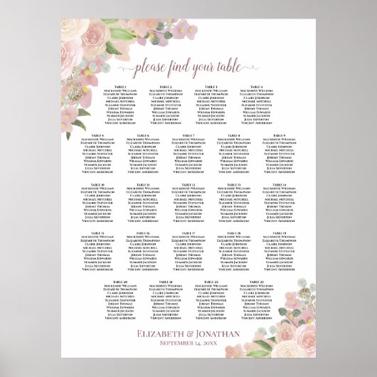 Élégant Mariage rose floral 23 Tableau  (Devant)