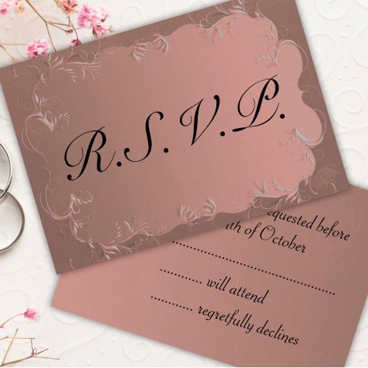 Elégant mariage Rose Gold RSVP