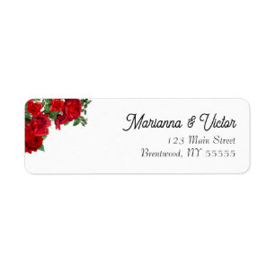 Élégant Mariage Rose personnalisé Étiquettes d'adr