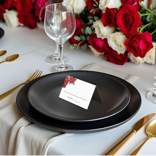 Élégant Mariage Rose personnalisé plié Carte Place