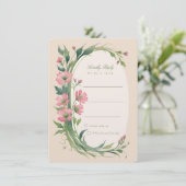 Elégant mariage rose RSVP carte d'invitation (Debout devant)