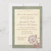 Elégant mariage Rose Vintage Invitations (Dos)