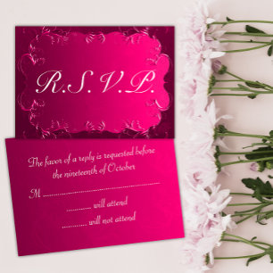 Elégant mariage rose Vintage RSVP
