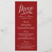 Élégant Mariage Rouge Et Blanc Modèles Menu (Devant)