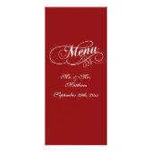 Élégant Mariage Rouge Et Blanc Modèles Menu (Dos)