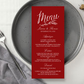 Élégant Mariage Rouge Et Blanc Modèles Menu