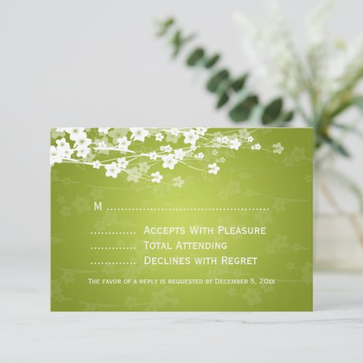 Elégant mariage RSVP Cerise Blossom Lime Vert (Debout devant)