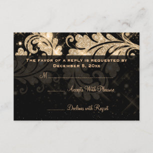 Elégant mariage RSVP Gold Floral Parties scintilla