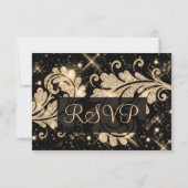 Elégant mariage RSVP Gold Floral Parties scintilla (Dos)