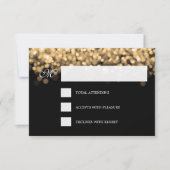 Elégant Mariage RSVP Gold Lumières PERSONNALISÉ (Devant)