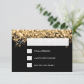 Elégant Mariage RSVP Gold Lumières PERSONNALISÉ (Debout devant)