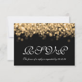 Elégant Mariage RSVP Gold Lumières PERSONNALISÉ (Dos)