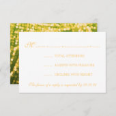 Élégant Mariage RSVP Gold String lumières (Devant / Derrière)