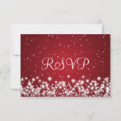Élégant mariage RSVP hiver étincelle rouge (Dos)