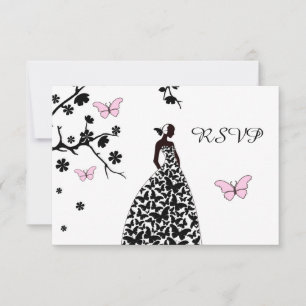 Élégant Mariage RSVP Mariage Papillons