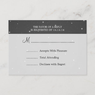Elégant mariage RSVP Sparkling chaîne noire