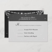 Elégant mariage RSVP Sparkling chaîne noire (Devant / Derrière)